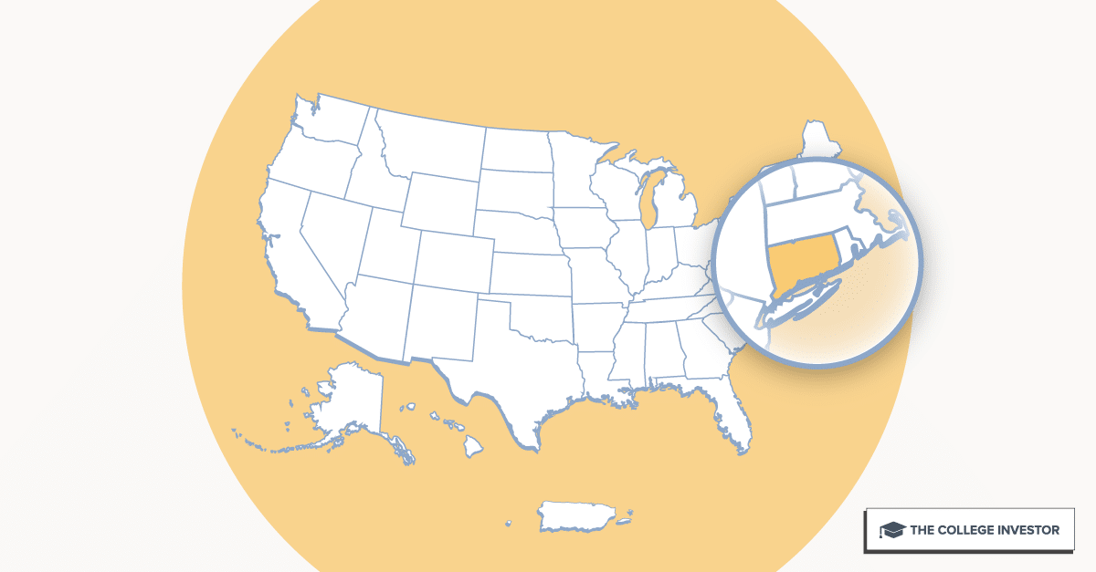 CollegeInvestor_1200x627_Infographic_ 50 + 2 Individual State Call Outs_Connecticut Connecticut 529 Plan