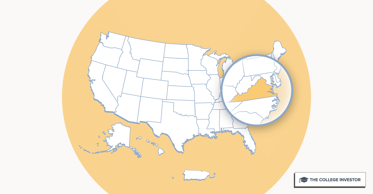 CollegeInvestor_1200x627_Infographic_ 50 + 2 Individual State Call Outs_Virginia Virginia Student Loan Forgiveness Programs