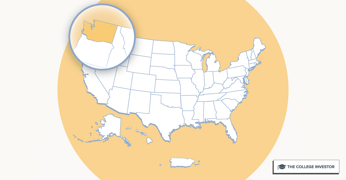 CollegeInvestor_1200x627_Infographic_ 50 + 2 Individual State Call Outs_Washington Washington Student Loan Forgiveness Programs
