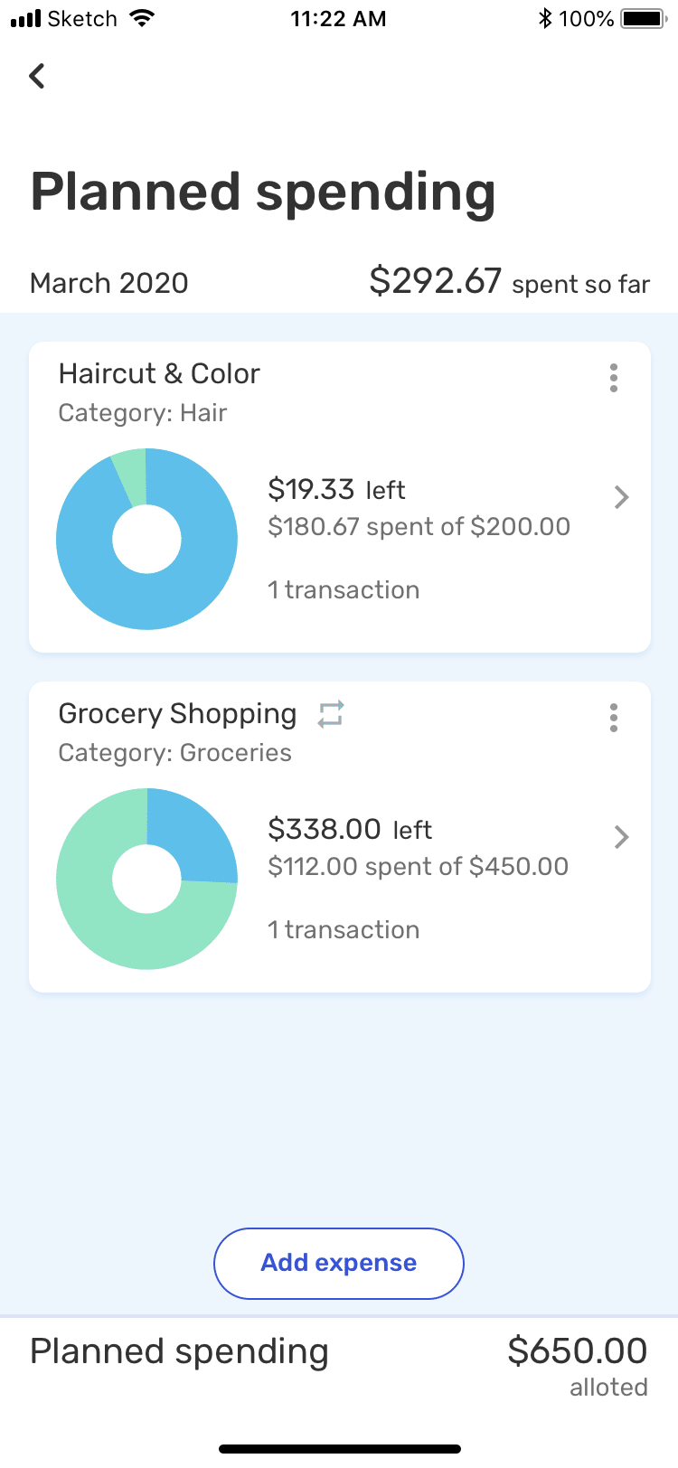 Simplifi Review: Planned Spending | Source: Simplifi